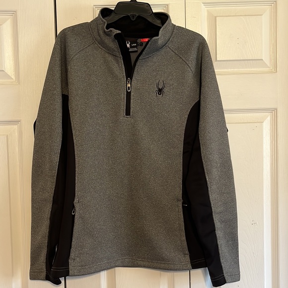 Men’s Black and Gray Spyder 3/4 Zip Jacket - Picture 5 of 6